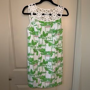 Lilly Pulitzer Green and White Mini Dress